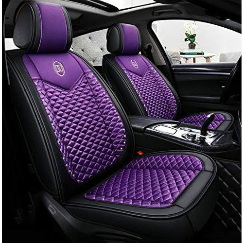 アウトレット価格 Seemehappy Bling レトロ ファッション 格子柄 シルクとレザー カーシートカバー フロントとリアシートカバー ユニバーサルフィット Dd 01 0801 本日セール Sol Lk