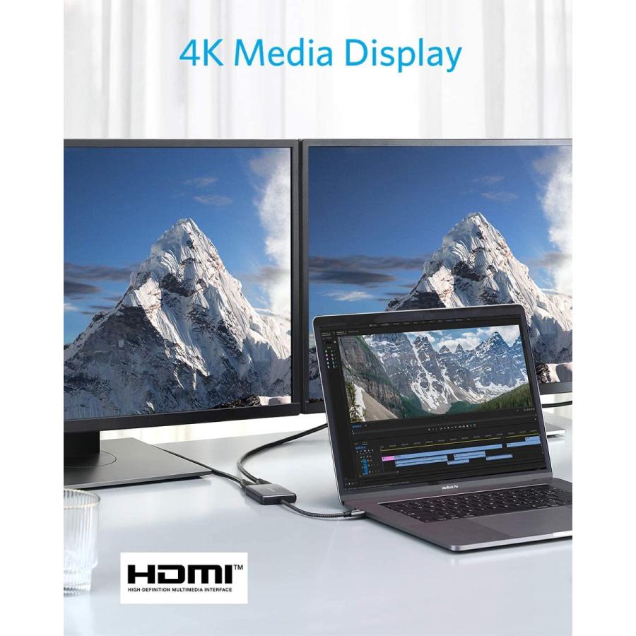 フレッシュシリーズ新登場 Anker PowerExpand USB-C & Dual HDMI アダプタ 最大 4K 60Hz 複数画面出力最大 4K 30Hz MacBook iPad 用