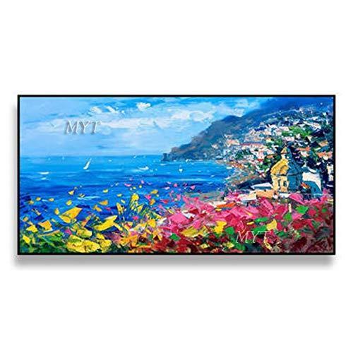 Hand Painted Oil Painting On Canvas Wall Art,100% Handpainted Beautiful Island Abstract Landscape Oil Paintings Large Size