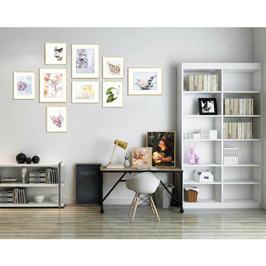 希少 黒入荷 Frame Photo Wall Metal Aluminum Gold 11x14 Art State Golden Collection 6 P Glass Real Picture For Mat Color Ivory With その他インテリア雑貨 小物 Www Oroagri Eu