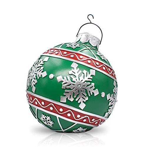 クリスマスボールオーナメント アウトドア 商業用 樹脂ペンダント LEDライト 電池式 陽気なクリスマスツリーホームデコレーション スノーフレークボール グ
