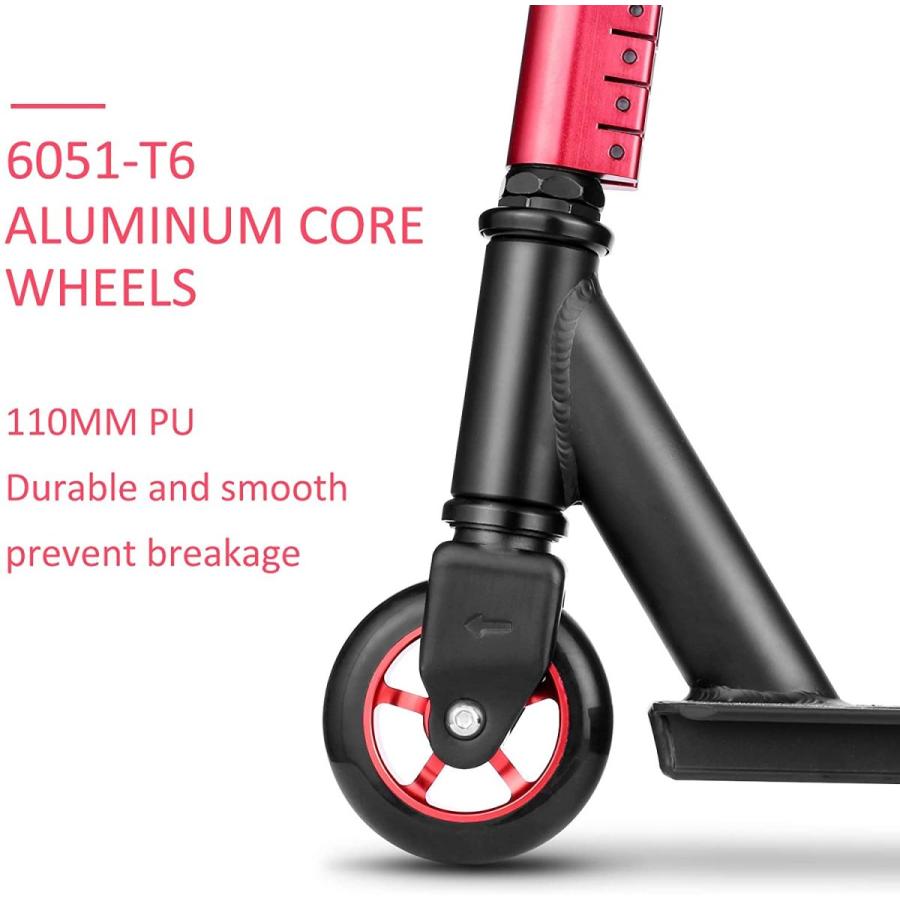 Caroma Pro スクーター トリックスクーター スタントスクーター 中級および初心者向けフリースタイルスクーター 8歳以上 ティーンと大人用 (レッド) Caroma Pro スクーター トリックスクーター スタントスクーター 中級および初心者向けフリースタイルスクーター 8歳以上 ティーンと大人用 レッド