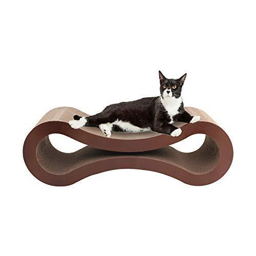 Pet Prime Large Cat Scratcher Lounge Cardboard Cat Scratching Sofa Bed Cardboard Cat Scratcher Lounger Scratch Lounge Furniture XL 32 x 10