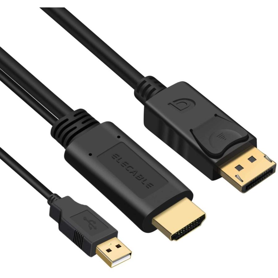 お早め配送 HDMI-DisplayPortアダプターケーブル、HDMI-DP 4K UHDビデオおよびオーディオ変換、Switch、PS4 / 5、Xbox One、360、NS、Mac、PCからディスプレイ（1.8m）