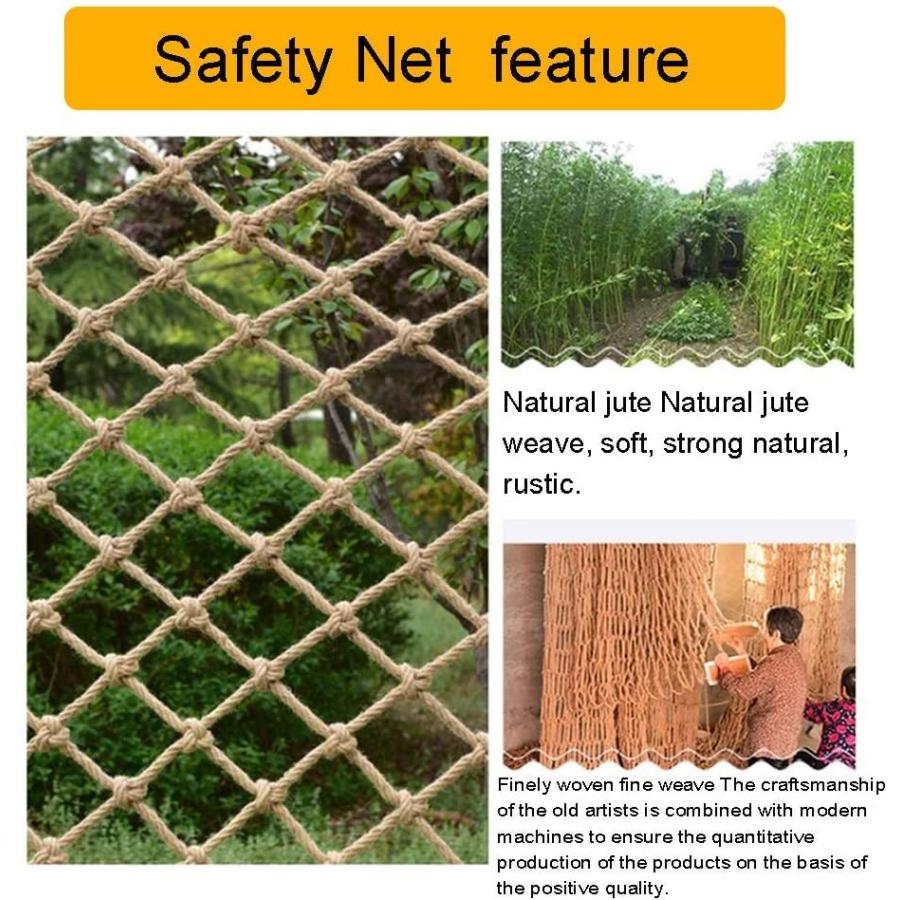 Climbing Netting Hemp Rope Net Children'S Natural Cotton Jute Outdoor  Development Training Rope Protective Net Garden Netting Safety And Env