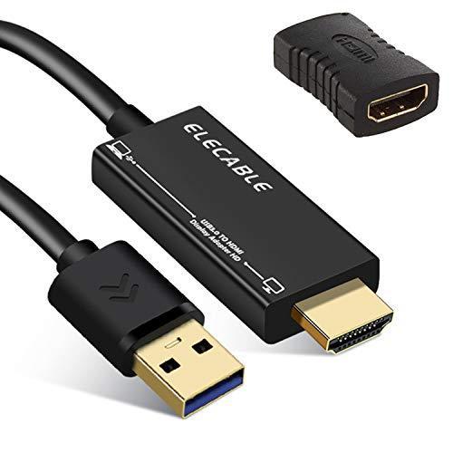 USB - HDMIアダプターケーブル オーディオ付き Mac OS Windows 10/8/7/Vista/XP、USB 3.0 - HDMIオス HD 1080P モニターディスプレイ ビデオアダプター/コ