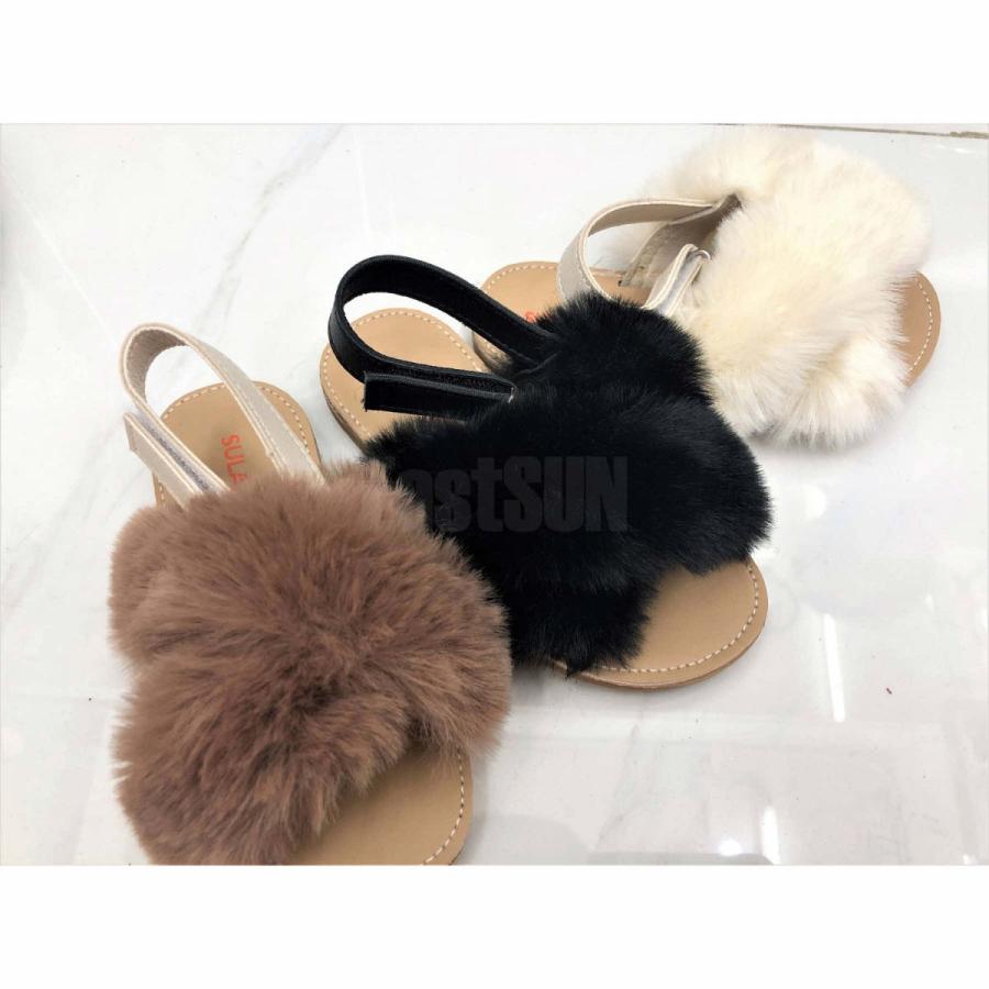 子供靴　ファー　サンダル　キッズ　お洒落　ファー靴　もこもこ　ボア　スリッパ |  | 03