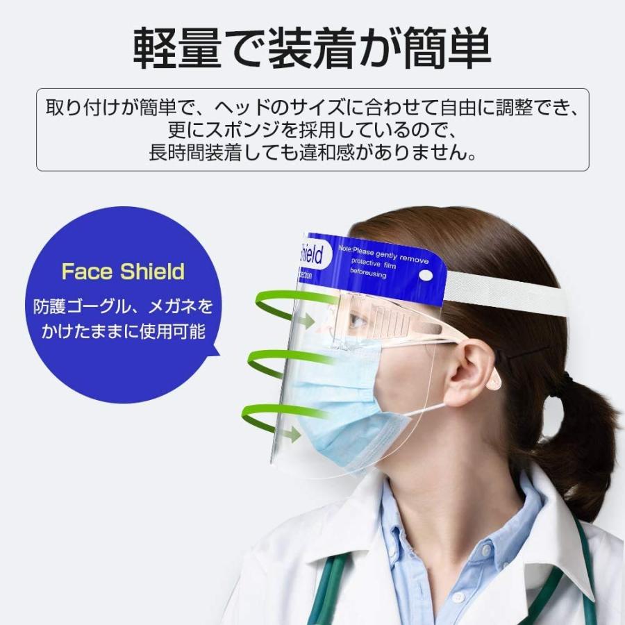フェイスシールド 50枚　透明 フェイスガード 簡易防護面 調整可能 飛沫感染対策　ウイルス対策 医療現場 |  | 04