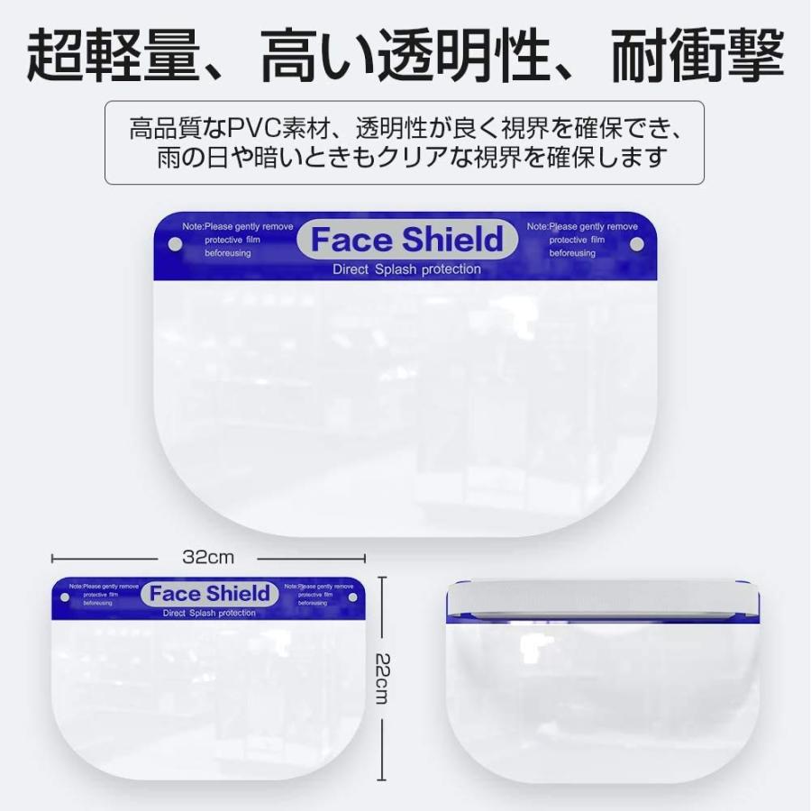 フェイスシールド 50枚　透明 フェイスガード 簡易防護面 調整可能 飛沫感染対策　ウイルス対策 医療現場 |  | 06