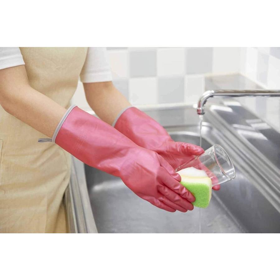 ダンロップ ホームプロダクツ ゴム手袋 作業用 天然ゴム さらさらりん ピンク M |  | 03