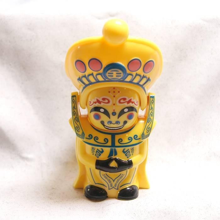京劇面 変面 変顔 玩具人形 保証 黄色 驚きの値段 プラ製 廉価版