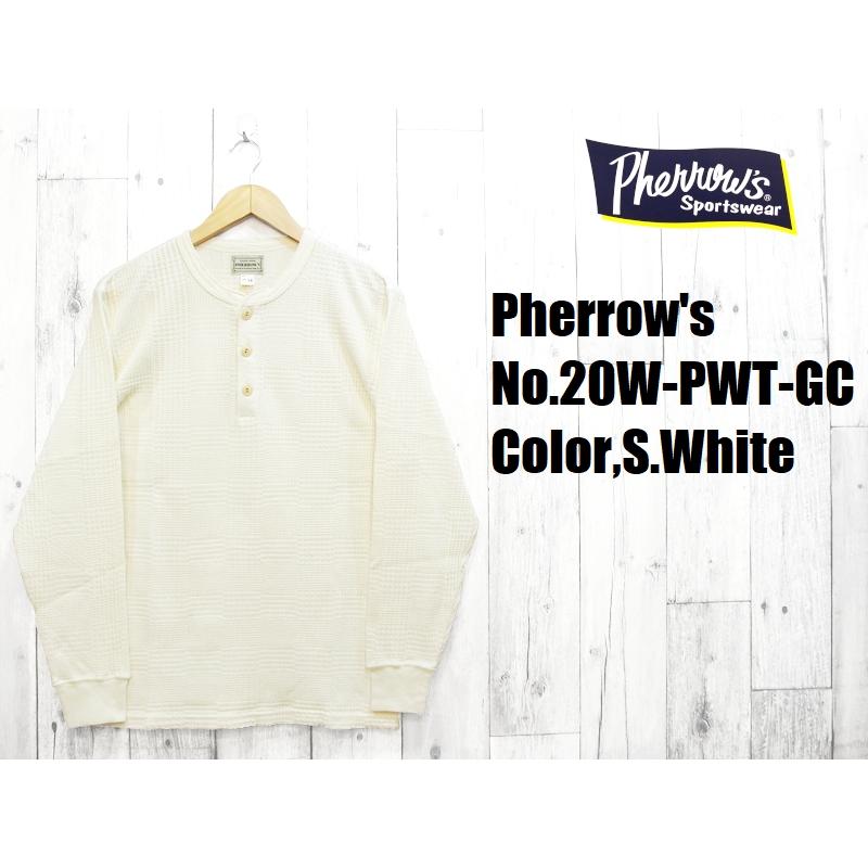 フェローズ ジャガードヘンリーネックロンＴ Pherrow's EASY NAVY 20W-PWT-GC 国産 日本製 サーマル ワッフル 長袖Tシャツ メンズ アメカジ 送料無料｜easy-navy｜03