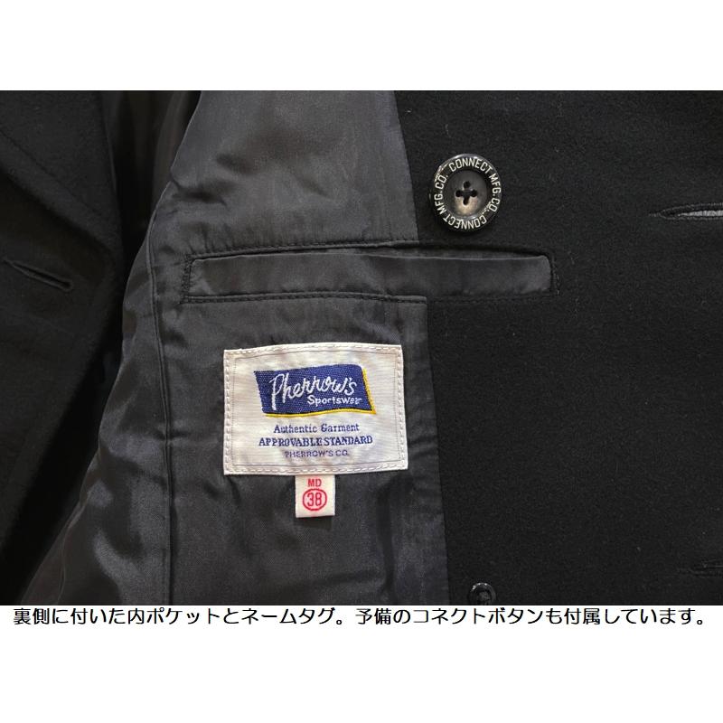 Pherrow's フェローズ ウールメルトンピーコート EASY NAVY 23W Pherrow's フェローズ ウールメルトンピーコート EASY NAVY 23W