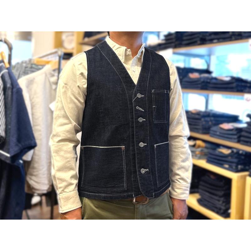 Pherrow's フェローズ 'FRONTIER SERIES'デニムワークベスト EASY NAVY