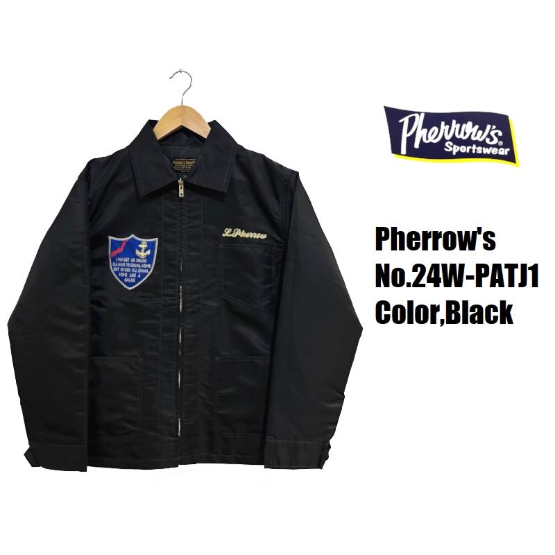 フェローズ 'L.Pherrow'ナイロンツアージャケット Pherrow's EASY NAVY 24W-PATJ1 コーチジャケット 長袖 国産 日本製 メンズ アメカジ 送料無料の画像