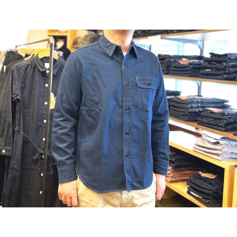 Pherrow's（フェローズ） 'U.S.NAVY'コットンリネンデニムシャツ