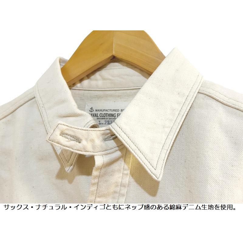Pherrow's（フェローズ） 'U.S.NAVY'コットンリネンデニムシャツ