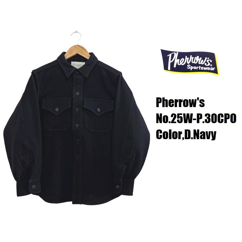 Pherrow's（フェローズ） ウールCPOシャツ Pherrow's EASY NAVY 25W-P