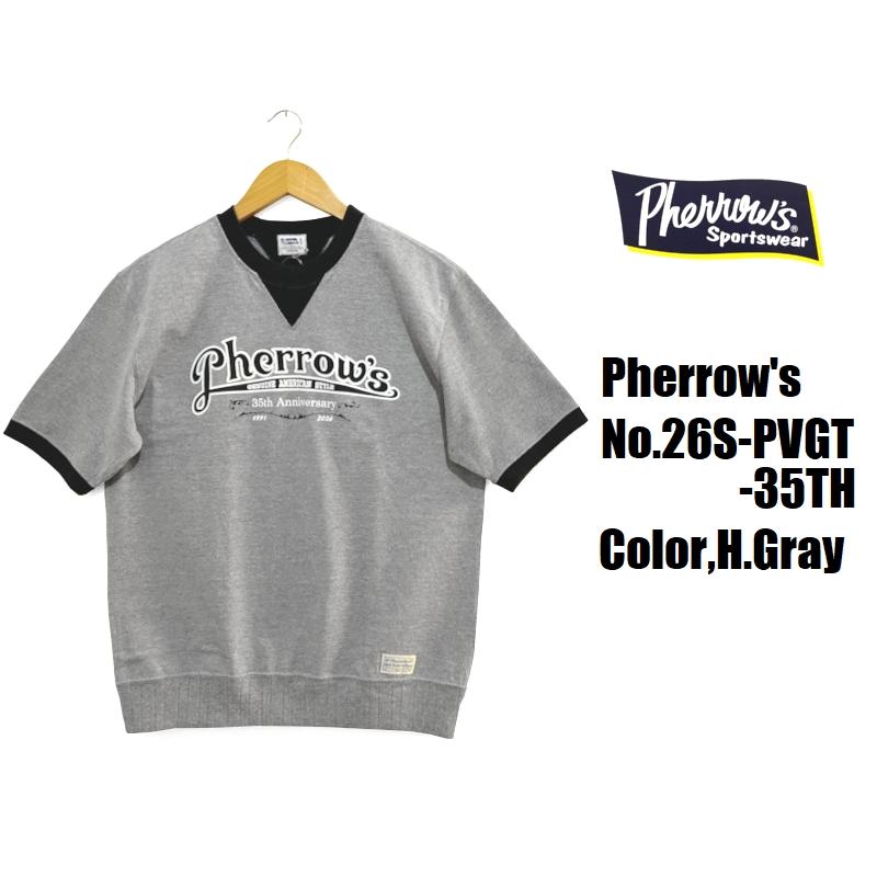 Pherrow's（フェローズ） '35TH'スウェットライクリブTシャツ
