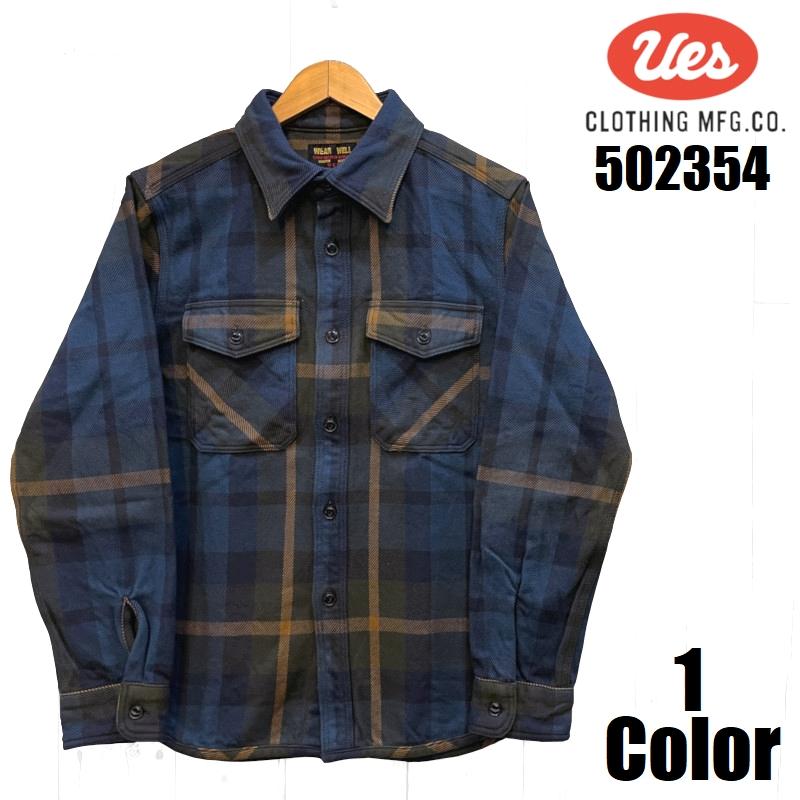 UES（ウエス） エクストラヘビーネルシャツ UES EASY NAVY 502354 長袖