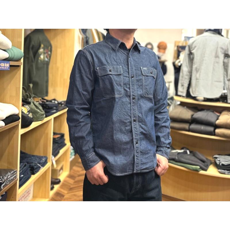 UES（ウエス） 6ozトリプルステッチシャンブレーシャツ UES EASY NAVY
