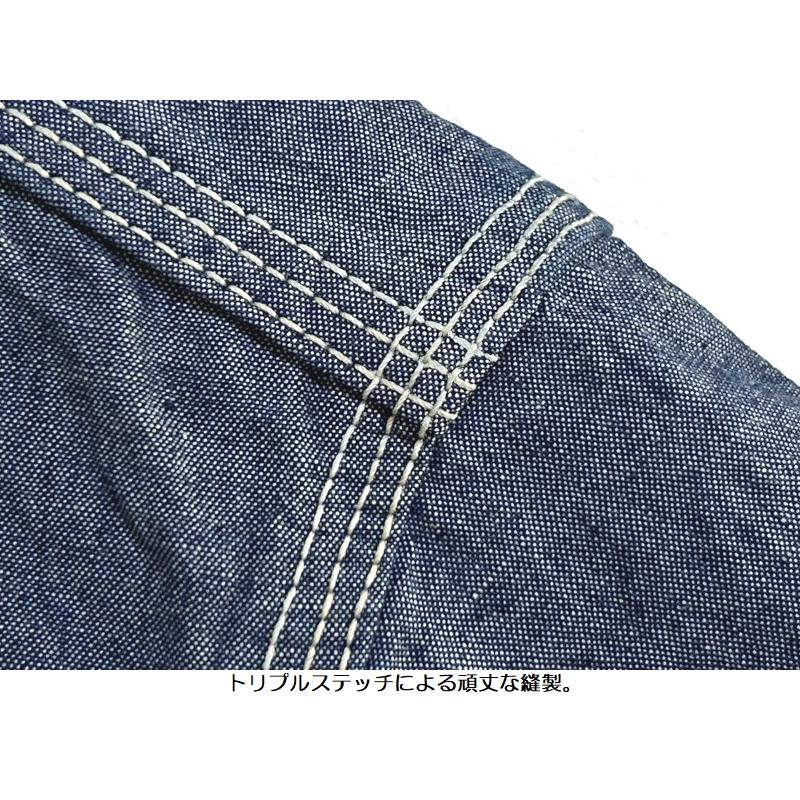 UES（ウエス） 6ozトリプルステッチシャンブレーシャツ UES EASY NAVY