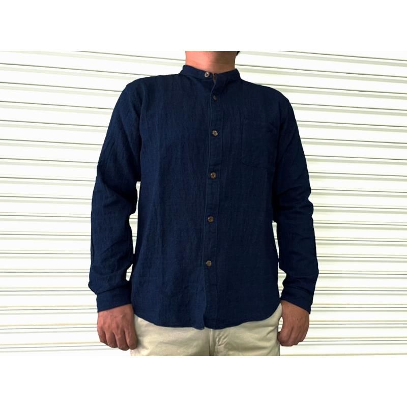 UES ウエス インディゴバンドカラーシャツ EASY NAVY 532202 長袖 襟  