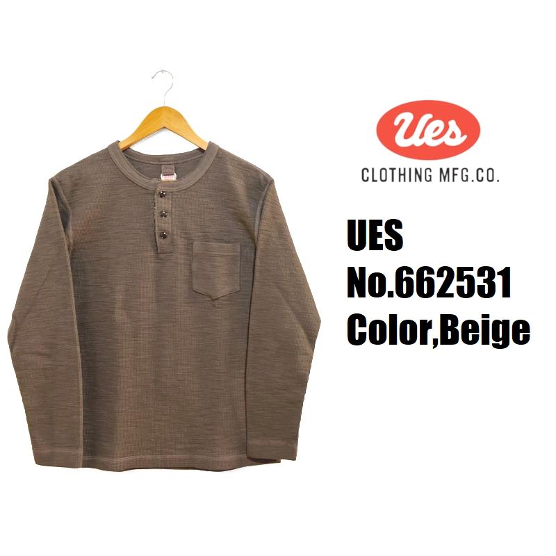 UES（ウエス） 片畦ニットヘンリーネックロンT UES EASY NAVY 602531 