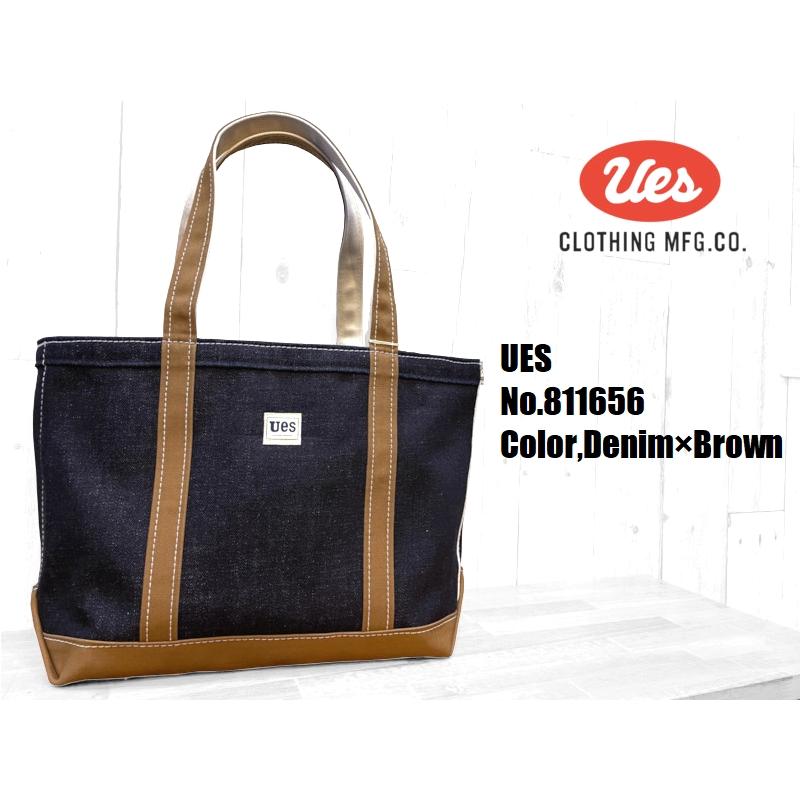 UES（ウエス） 23ozデニム×ブラウントートバッグ UES EASY NAVY 811656