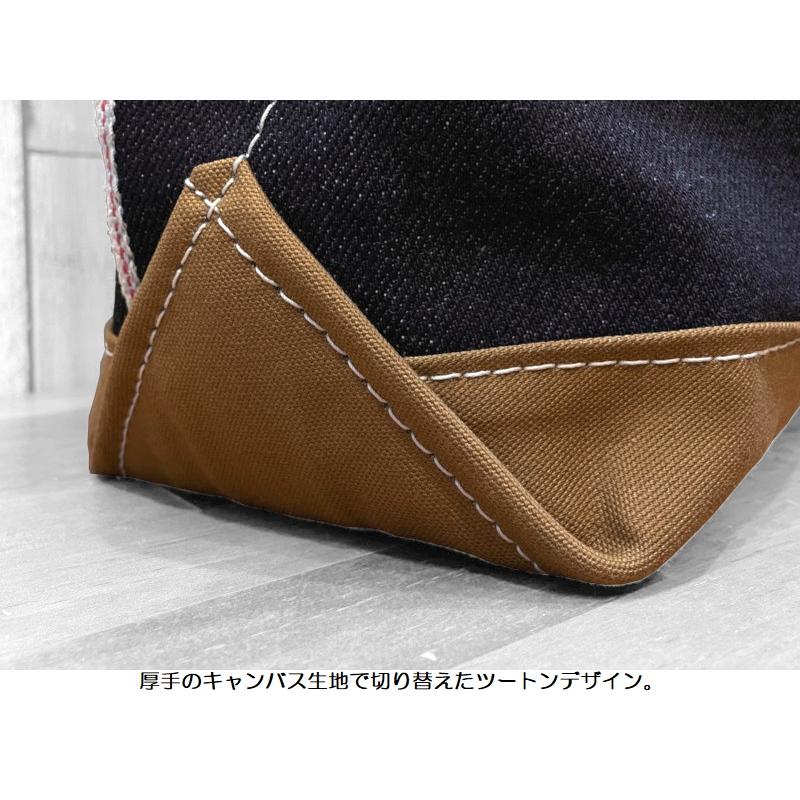 UES（ウエス） 23ozデニム×ブラウントートバッグ UES EASY NAVY 811656