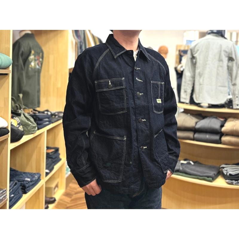 ues（ウエス）rail way ヘリンボーン　デニムカバーオール UES（ウエス） デニムレイルロードジャケット UES EASY NAVY 912603