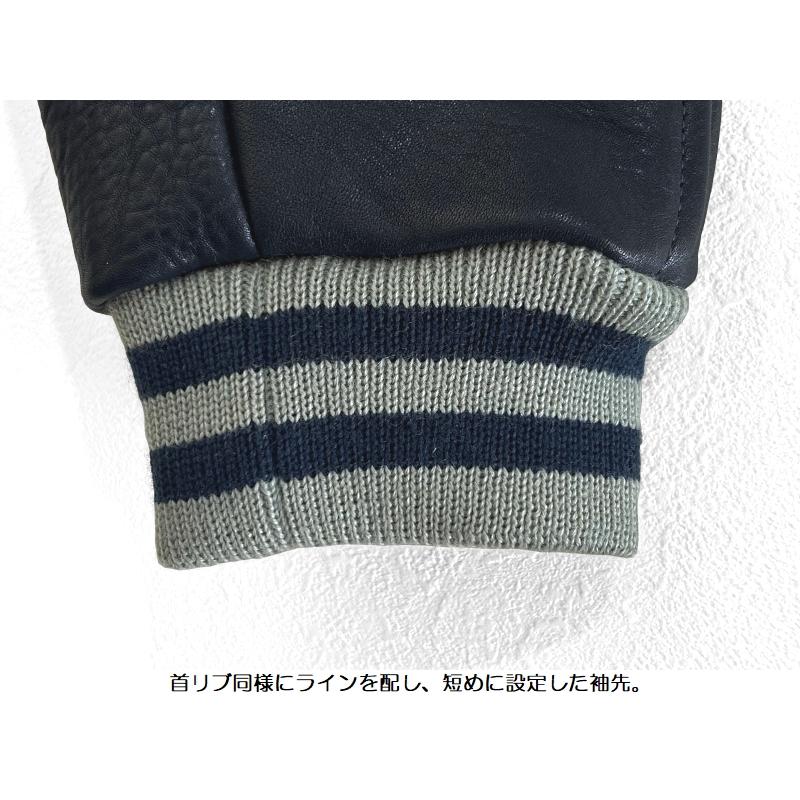 ジェラード 'EagleEye'アワードジャケット JELADO EASY NAVY AB03410A スタジャン メンズ アメカジ 国産 日本製 送料無料の画像