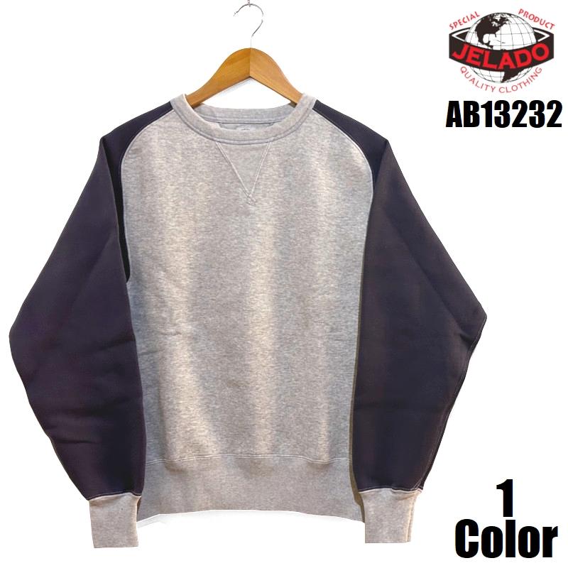 ジェラード 'Champs'２トーンクルーネックスウェット JELADO EASY NAVY AB13232 長袖 国産 日本製 メンズ アメカジ 送料無料 | JELADO