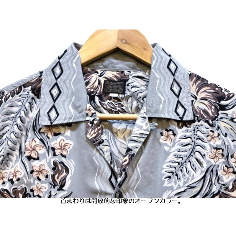 DELUXEWARE デラックスウエア 'RHOMBUS FLOWER'ハワイアンシャツ
