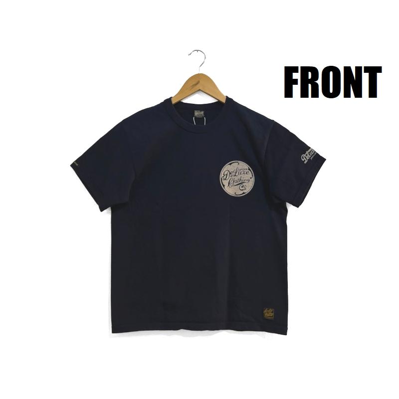 DELUXEWARE（デラックスウエア） 'DELUXEWARE'ロゴプリントTシャツ DELUXEWARE EASY NAVY BRGX ...