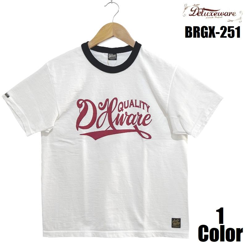 デラックスウエア 'DX.WARE'リンガーTシャツ DELUXEWARE EASY NAVY