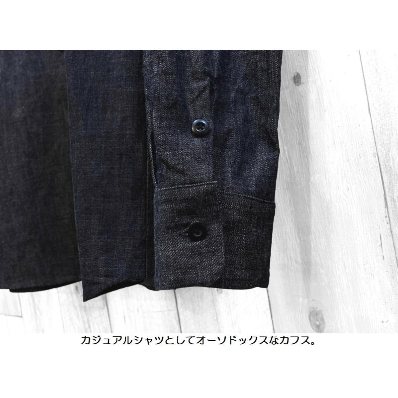 桃太郎ジーンズ 8oz特濃セルビッチデニムシャツ MOMOTARO JEANS EASY NAVY MXLS1004 長袖 国産 日本製 岡山 児島 アメカジ 送料無料｜easy-navy｜09