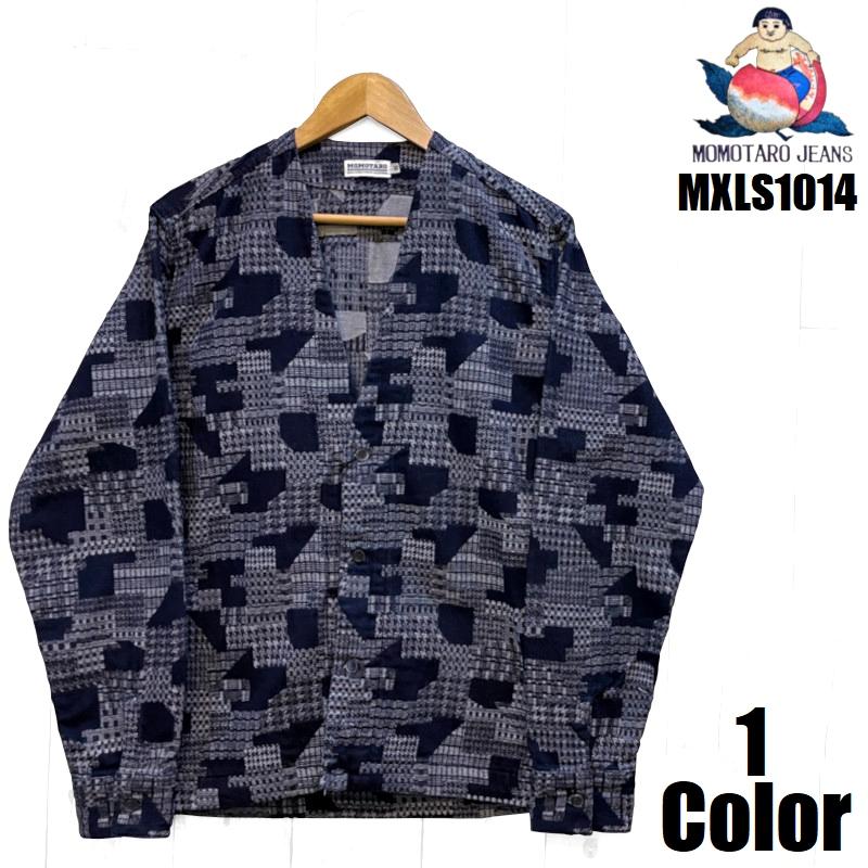 桃太郎ジーンズ インディゴジャガードカーディガン MOMOTARO JEANS EASY NAVY MXLS1014 長袖 国産 日本製 岡山 児島 アメカジ 送料無料 | 桃太郎ジーンズ