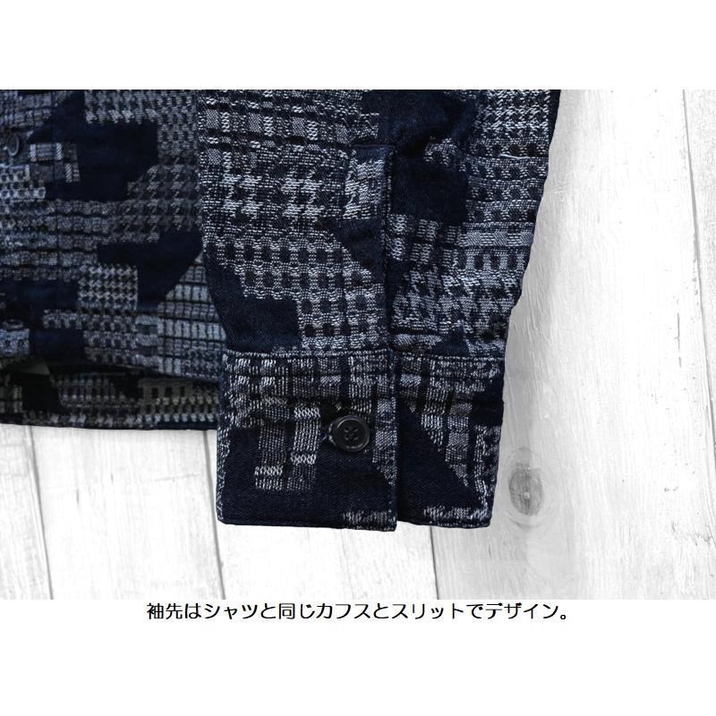 桃太郎ジーンズ インディゴジャガードカーディガン MOMOTARO JEANS EASY NAVY MXLS1014 長袖 国産 日本製 岡山 児島 アメカジ 送料無料 | 桃太郎ジーンズ | 09