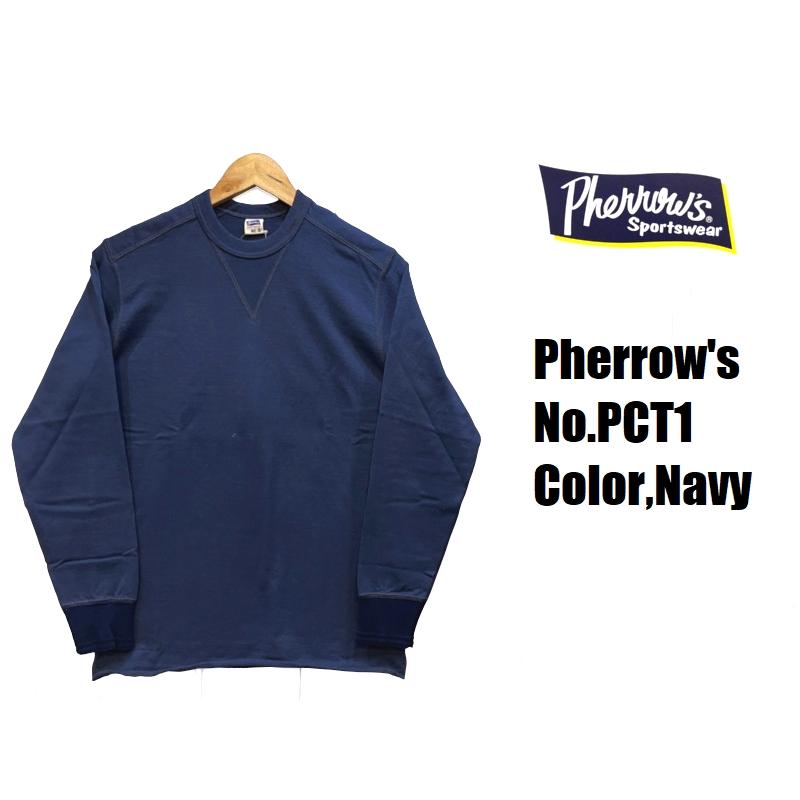 Pherrow's フェローズ VガゼットロンT EASY NAVY PCT1 長袖T Pherrow's フェローズ VガゼットロンT EASY NAVY PCT1 長袖T