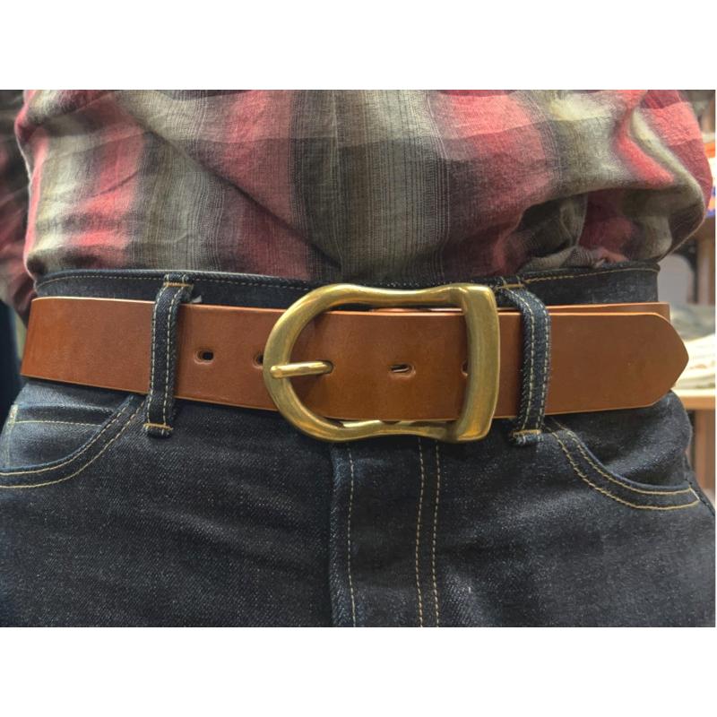 美品【BIGJOHN】5ミリ 姫路レザーベルト インディゴ 日本製 L VBLT02 (ID) 5ミリ厚 姫路レザーベルト HIMEJI LEATHER ORIGINAL BELT