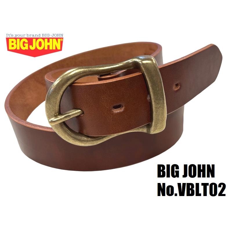 ビッグジョン '5mm'姫路レザーベルト BIG JOHN VBLT02 EASY NAVY 国産