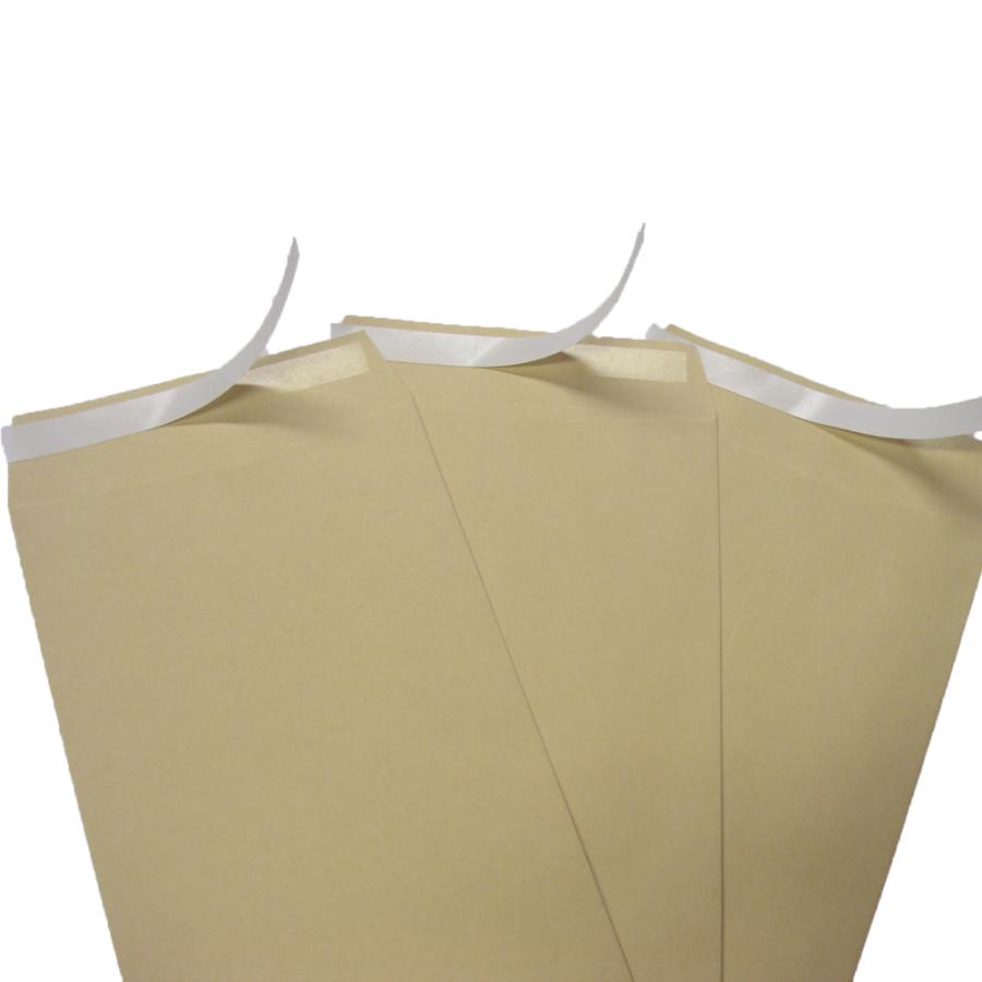 長3窓付封筒【500枚】 両面テープ付き クラフト/茶封筒 長形3号/セロ窓