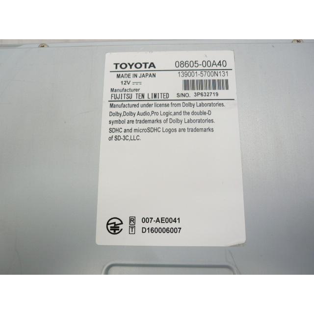 中古】 9インチ トヨタ純正 NSZT-Y66T メモリーナビ 地デジ/フルセグ