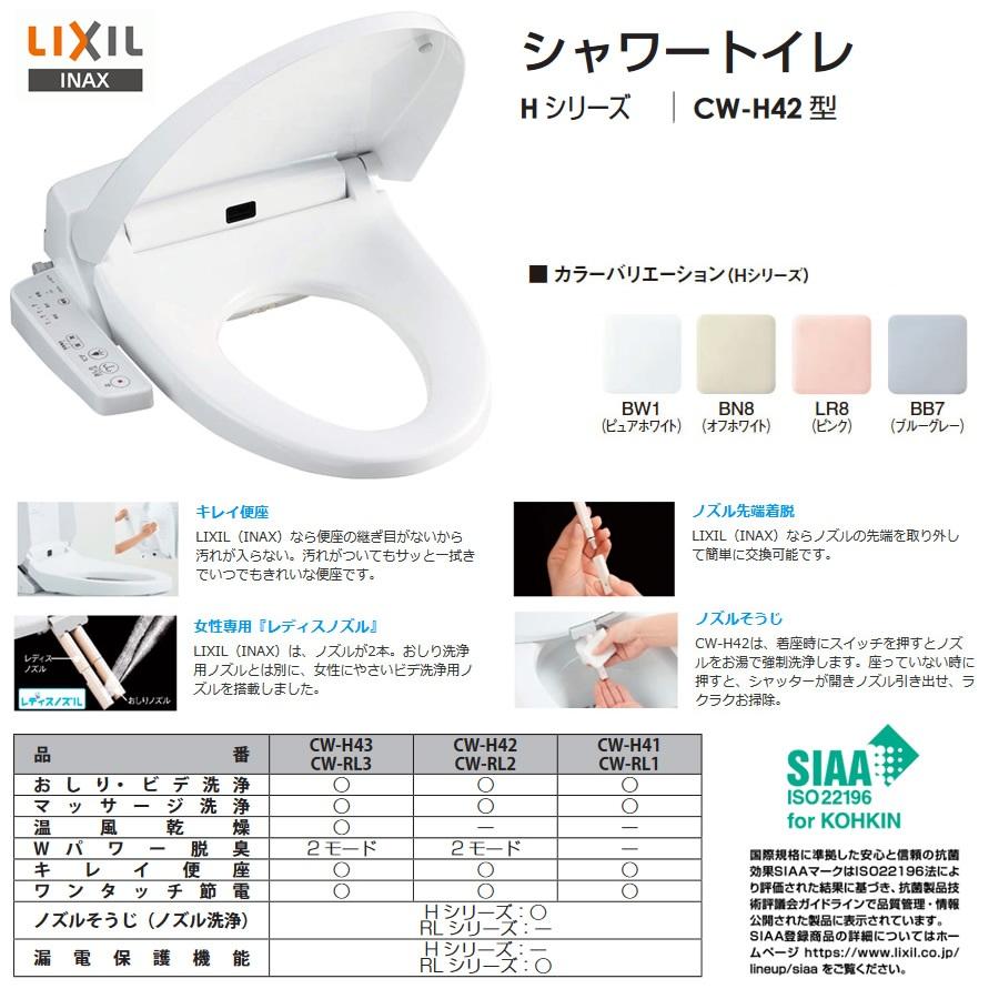 @【未使用品】 LIXIL リクシル INAX シャワートイレ シートタイプ Hシリーズ CW-H42／BN8 (オフワイト) 温水洗浄便座 2026年製_1