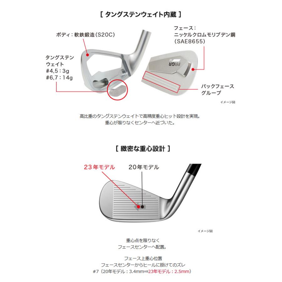 @【未使用品】 プロギア 2023 PRGR 02 ゼロニ アイアン #7-PW 4本セット 純正カーボン Diamana FOR PRGR (R) 日本仕様 #6なし_2