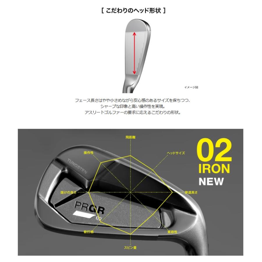 @【未使用品】 プロギア 2023 PRGR 02 ゼロニ アイアン #7-PW 4本セット 純正カーボン Diamana FOR PRGR (R) 日本仕様 #6なし_3