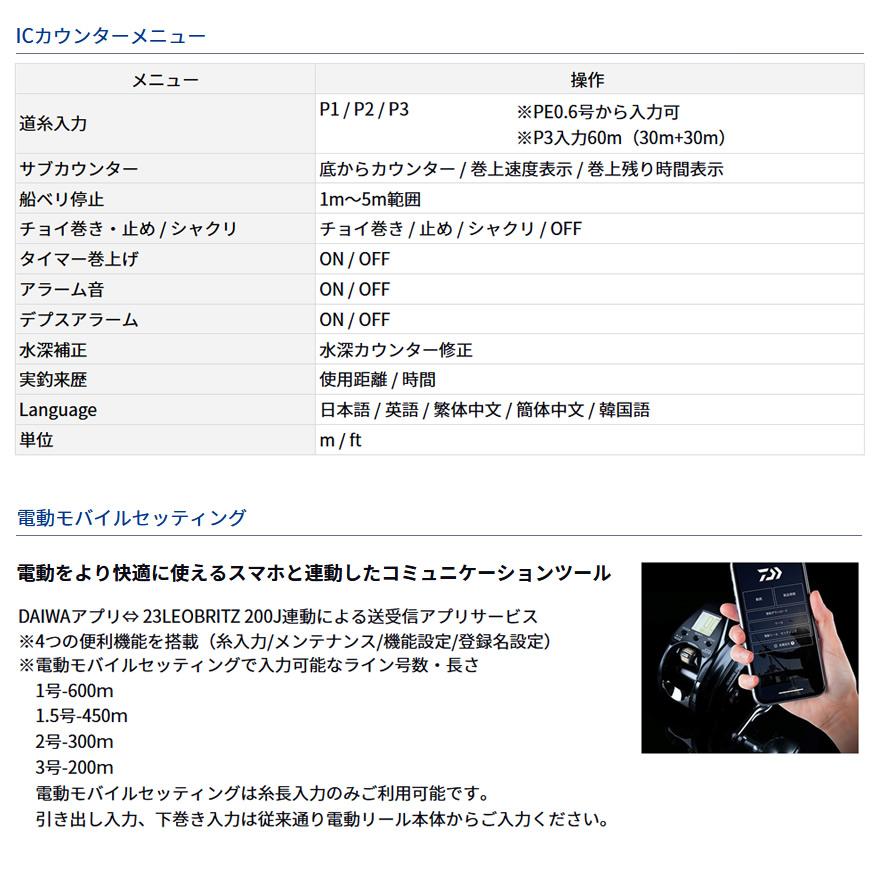 DAIWA（ダイワ） 23レオブリッツ 200JL 釣り具 LEOBRITZ 電動リール 左