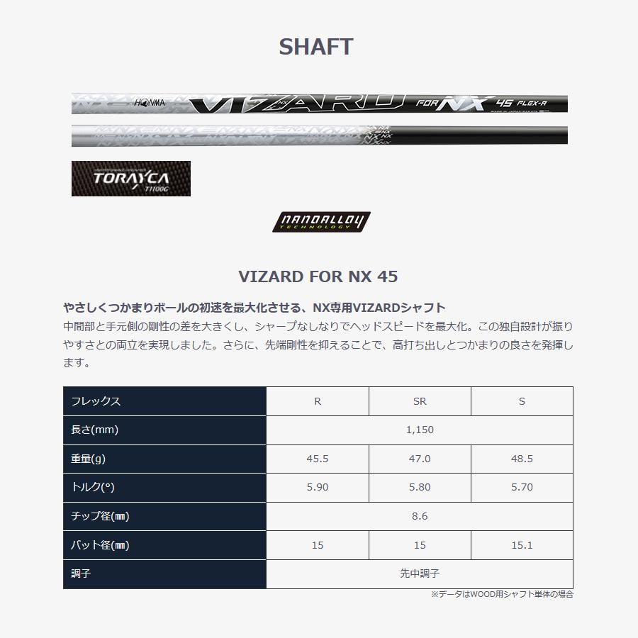 日本仕様 ホンマ BERES NX ベレスNX ドライバー 純正カーボン VIZARD FOR NX 45 | HONMA GOLF | 07