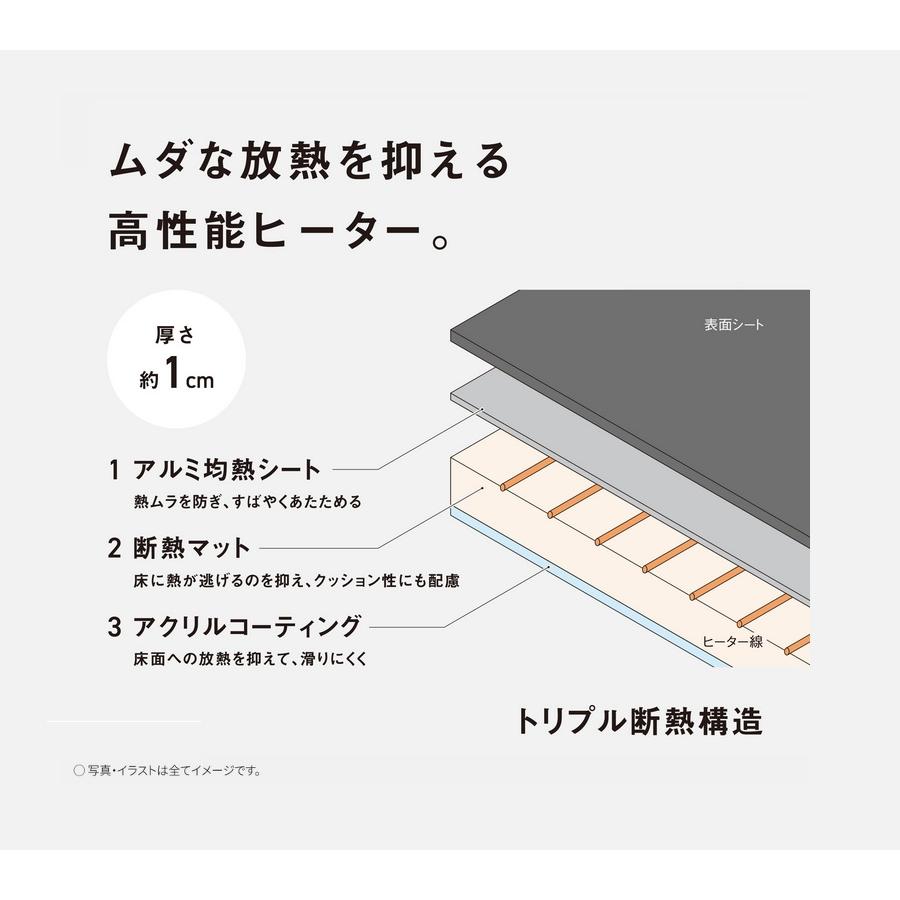 【パナソニック】 電気カーペット DC-2HAC3-C グレージュ 着せ替えカーペット (ヒーター・カバーセットタイプ) マイクロファイバー 2畳相当の画像